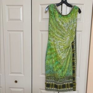 Green Patterned Midi Dress
